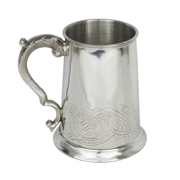 1 Pint Tankard with Highland Serpent Design and Ornate Handle (CEL137 EP)