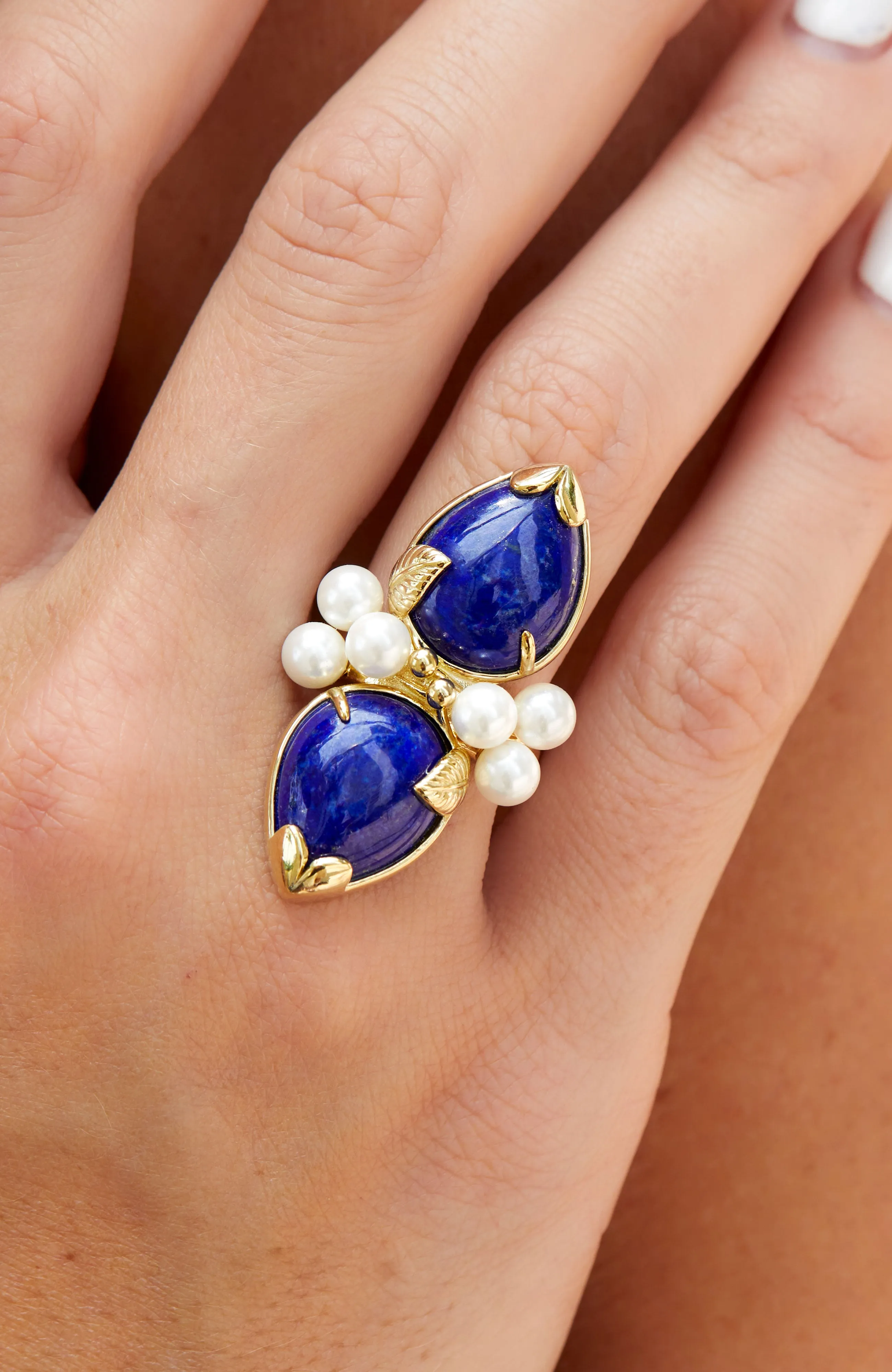 18K GOLD Vermeil Cluster Ring