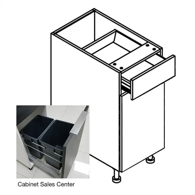 18" Base Cabinet with Waste Basket - Modern Line