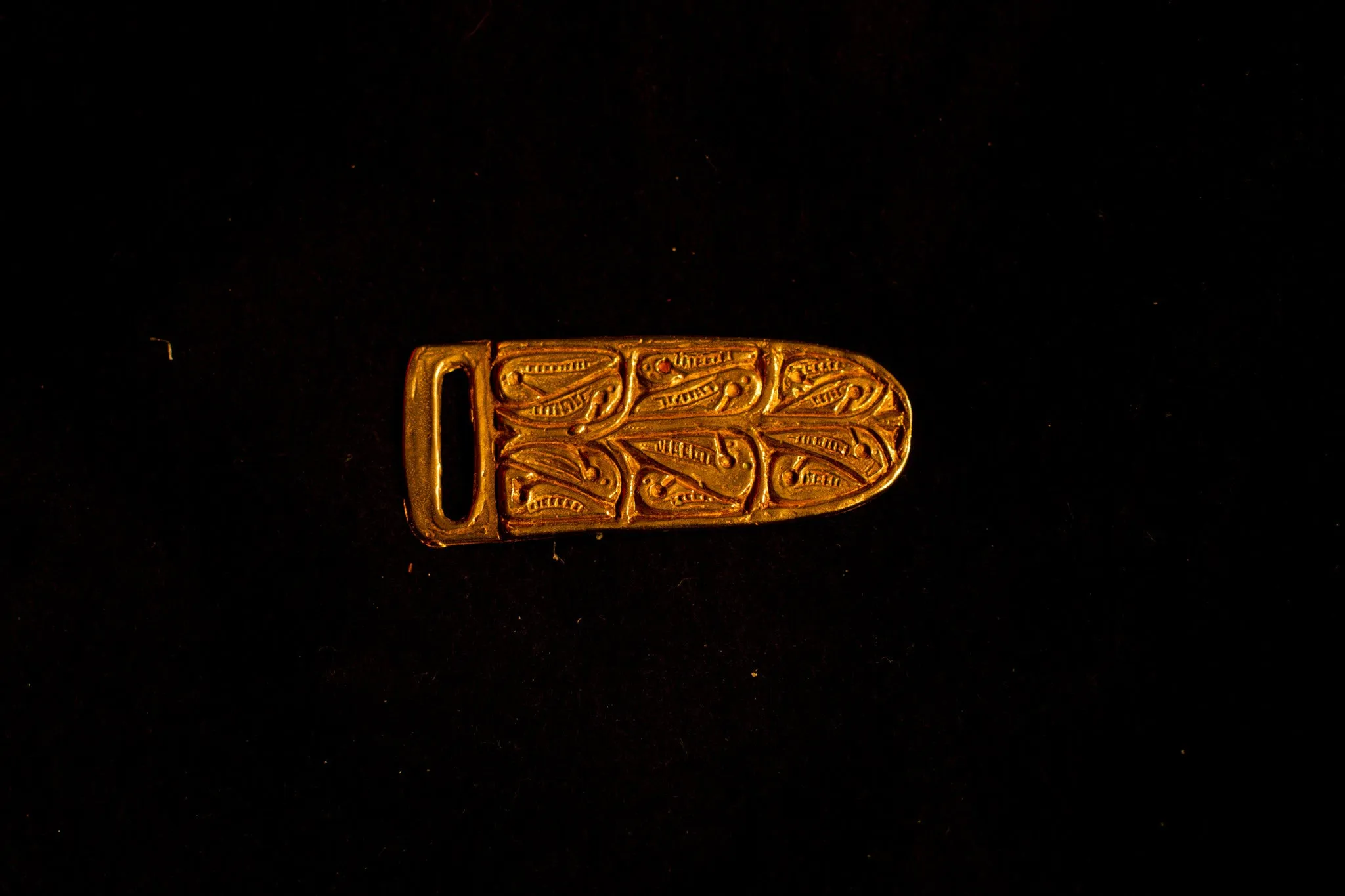 1" Saxon belt tip with bird design - X82B