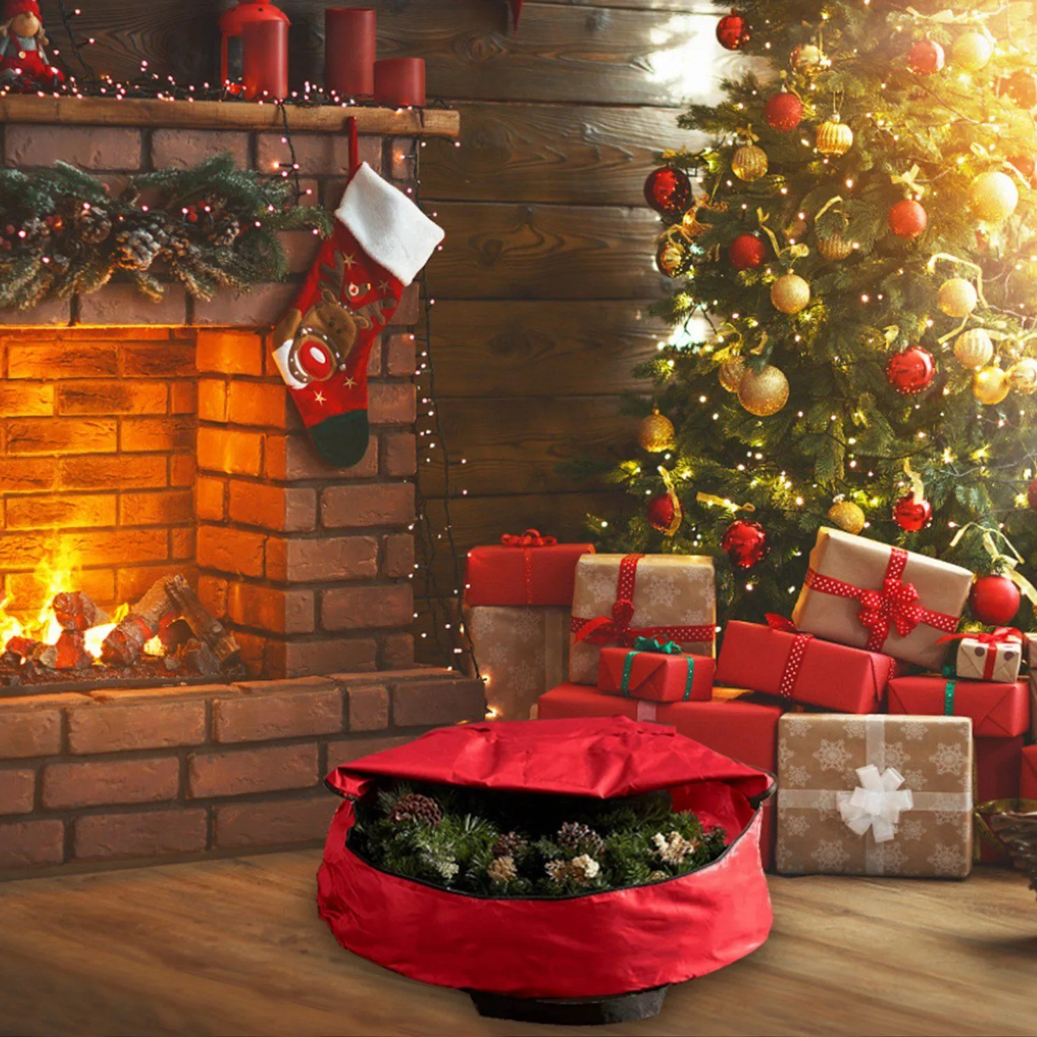 2-Pack: 30" Christmas Wreath Storage Bag 88L