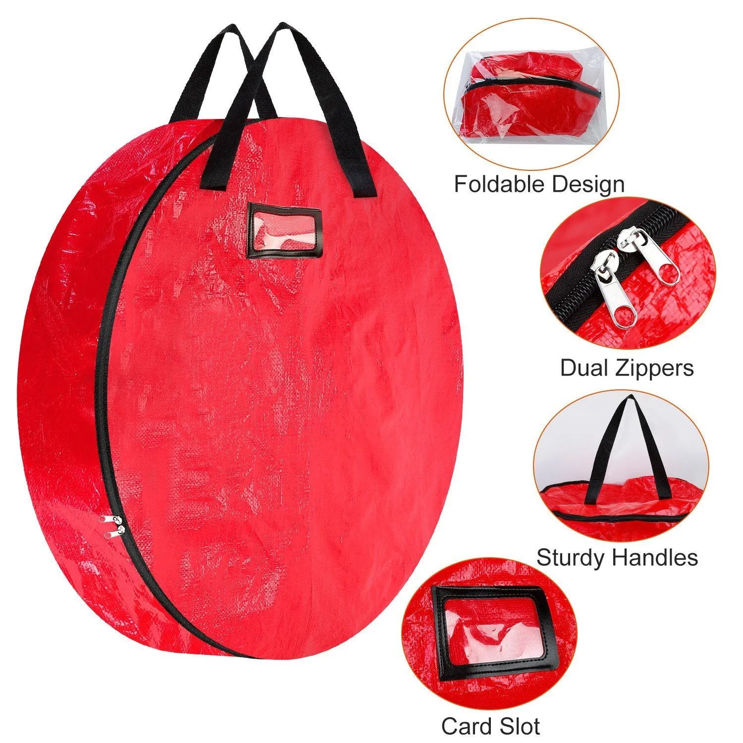 2-Pack: 30" Christmas Wreath Storage Bag 88L