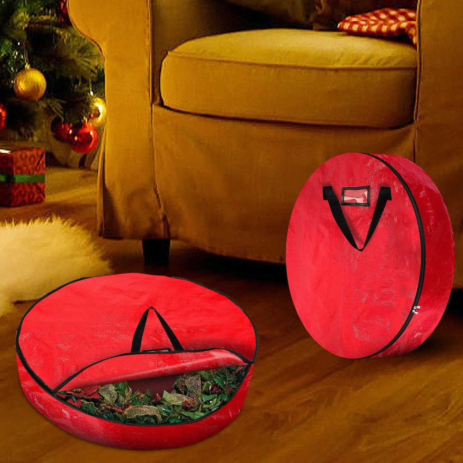 2-Pack: 30" Christmas Wreath Storage Bag 88L