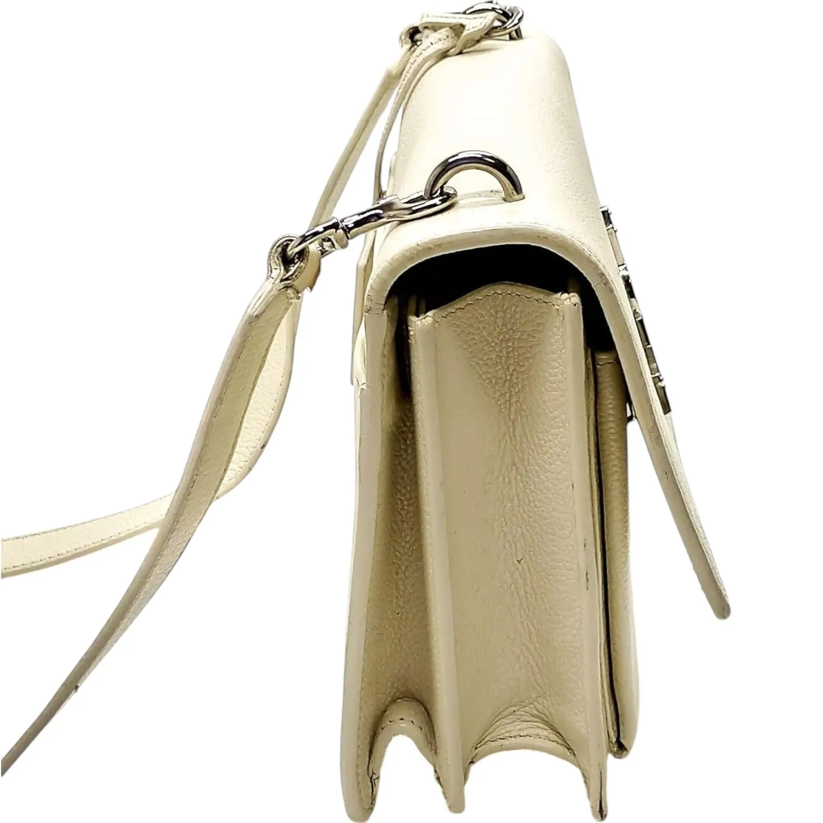 284729AU (X6) YVES Saint Laurent Crossbody Bag White Leather