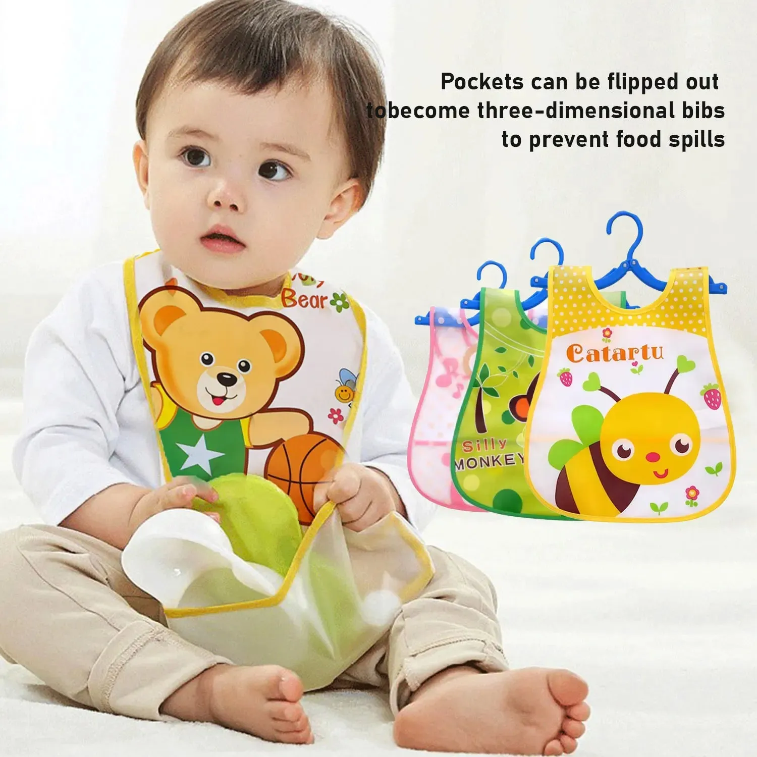 3 pieces/batch of waterproof baby carriers, sleeveless feeding aprons