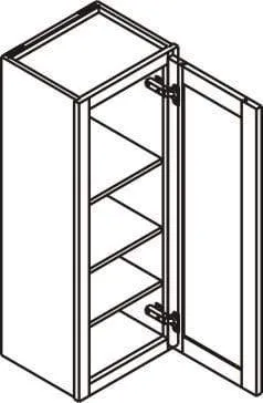 42" Tall Wall Modern Euro Slab Cabinet - Single Door 9", 12", 15", 18", 21"