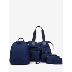 5 Pieces Minimalist Outdoor Shoulder Bag Set - Deep Blue