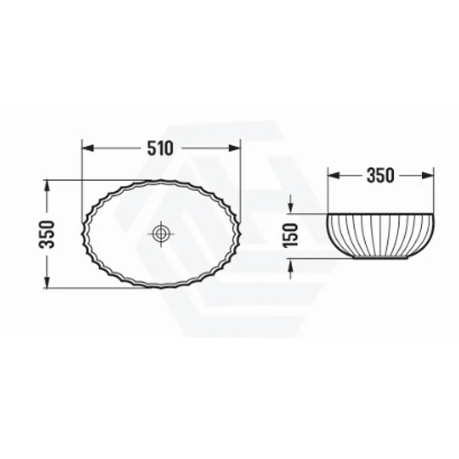 510x350x150mm Oval Above Counter Art Wash Basin Tempered Glass White