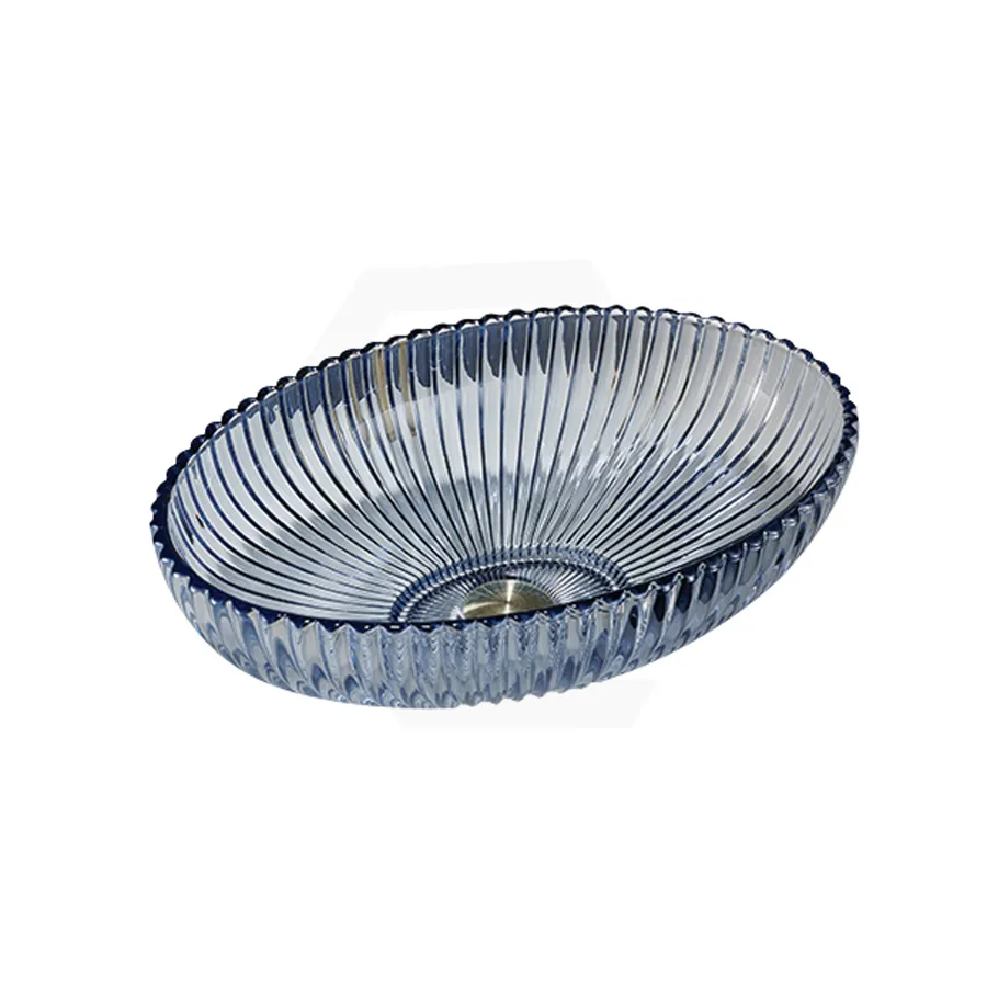 510x350x150mm Oval Above Counter Art Wash Basin Tempered Glass