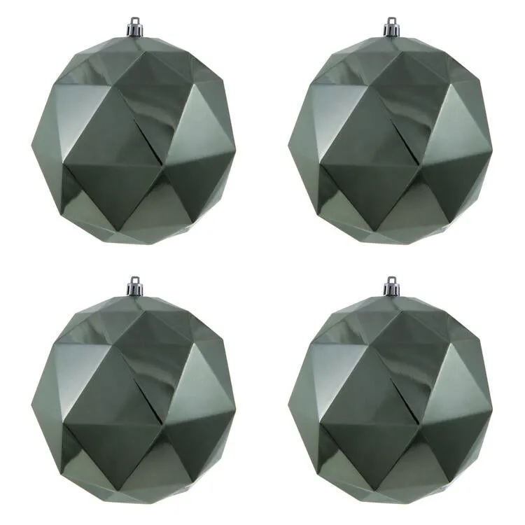 6" Wrought Iron Shiny Geometric Balls Ornaments 4 Per Bag