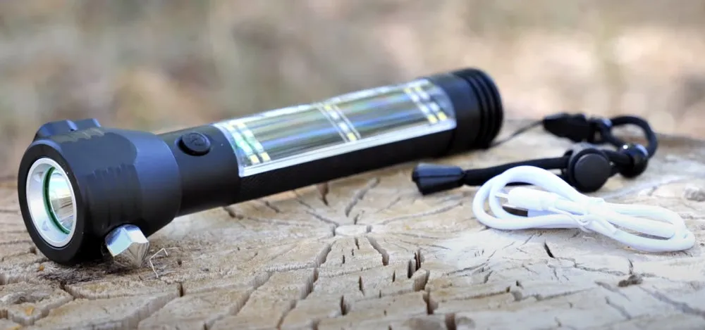 9-in-1 LED Solar Flashlight / Power Bank & Multi-Tool  (Checkout Special Offer)