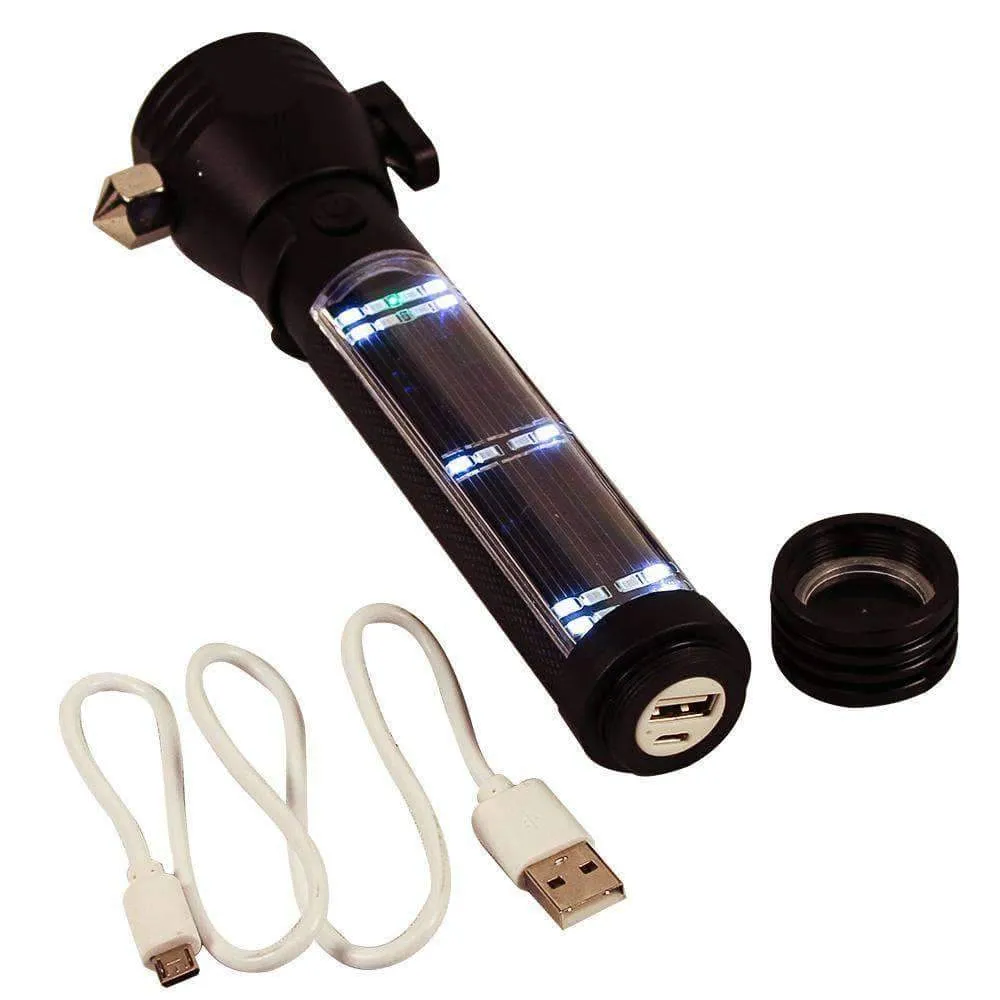 9-in-1 LED Solar Flashlight / Power Bank & Multi-Tool  (Checkout Special Offer)