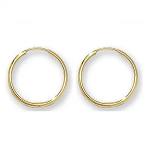 9CT Yellow Gold 14mm Sleeper Earrings ES111
