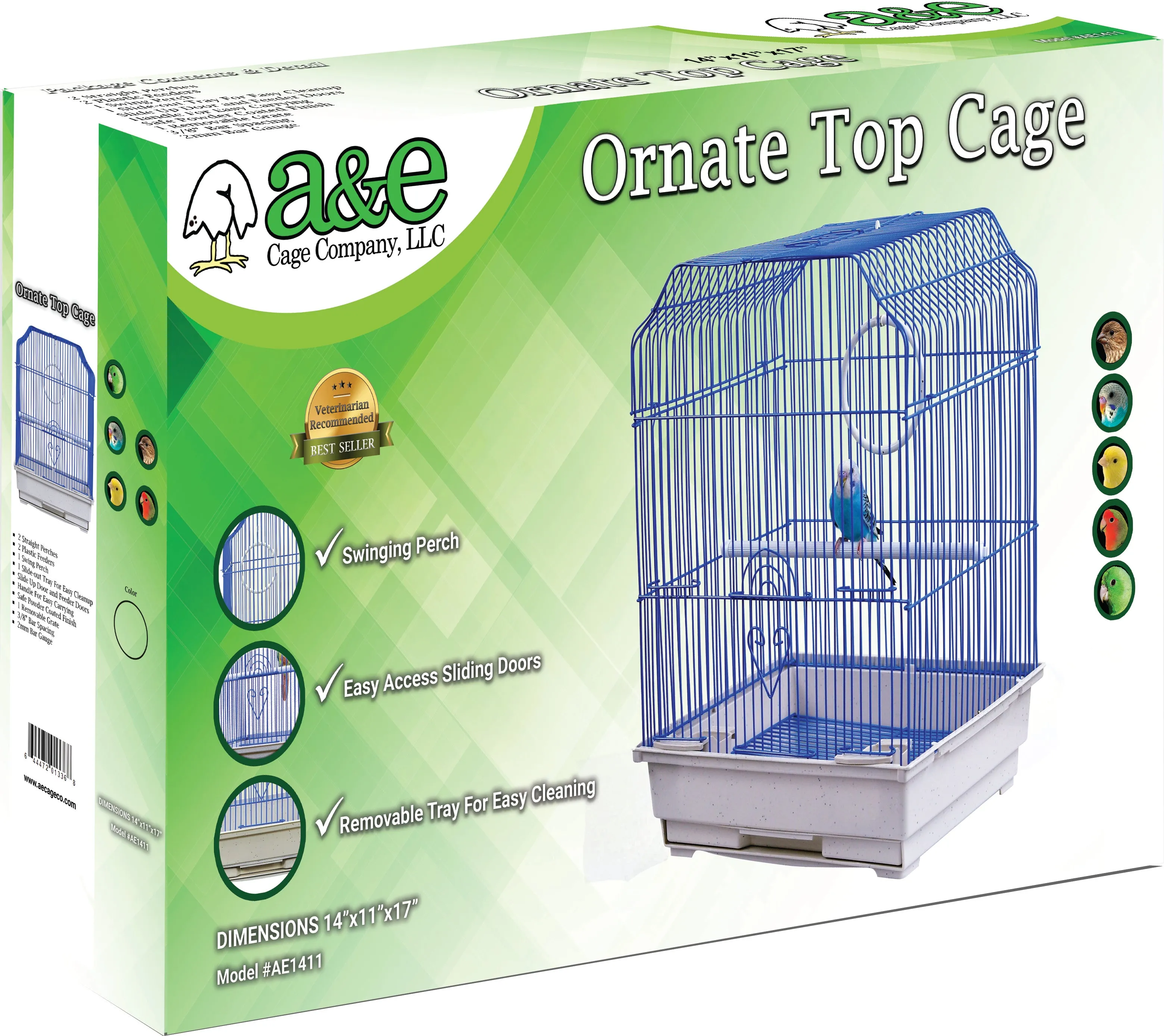 A&E Ornate Top Bird Cage White