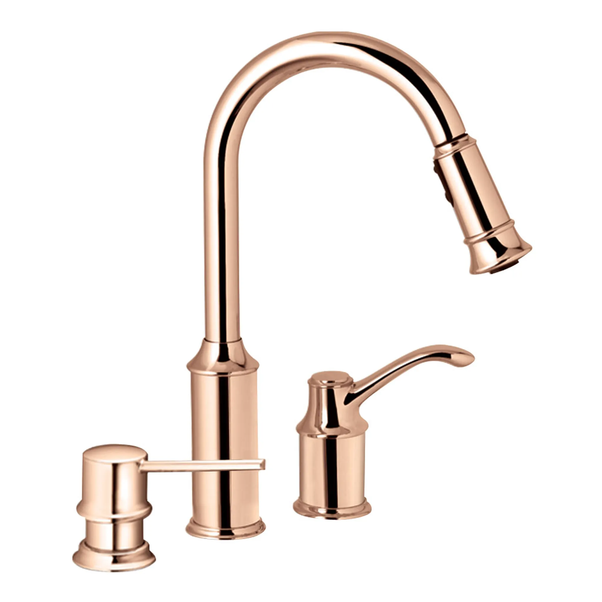 Aberdeen Chrome One-Handle High Arc Pulldown Kitchen Faucet