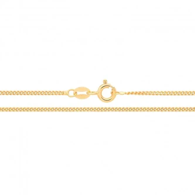 Acotis Silver Chain Yellow Gold Plated Fine Curb G1058Y