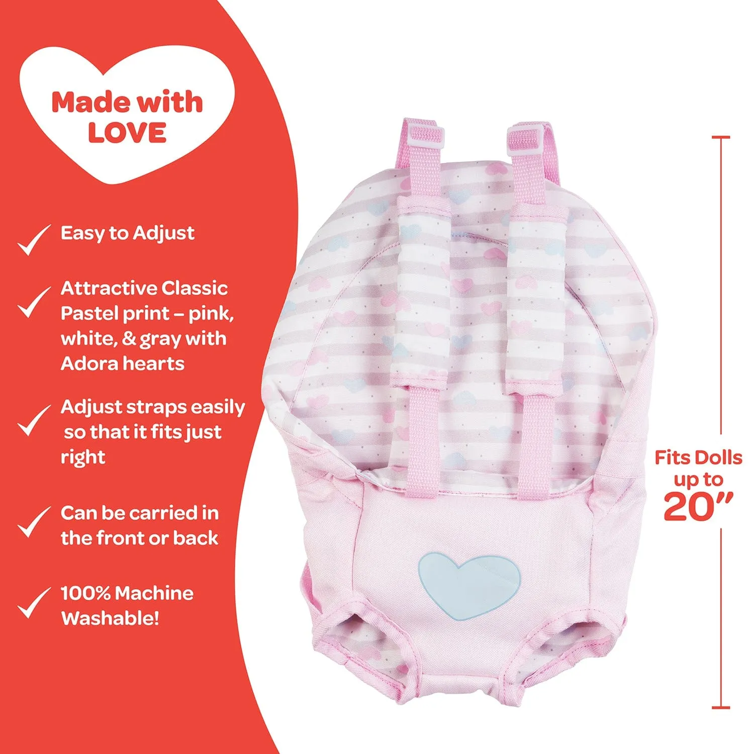 Adora Classic Pastel Pink Baby Carrier Snuggle