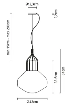 Aerostat F27 White Glass Pendant From Fabbian
