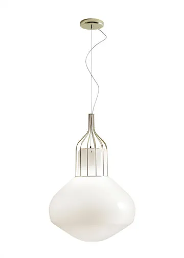 Aerostat F27 White Glass Pendant From Fabbian