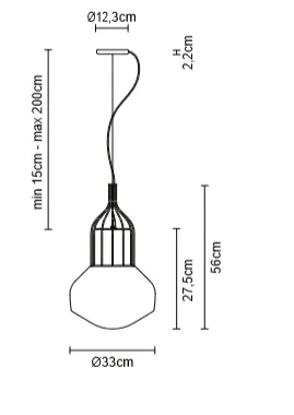 Aerostat F27 White Glass Pendant From Fabbian