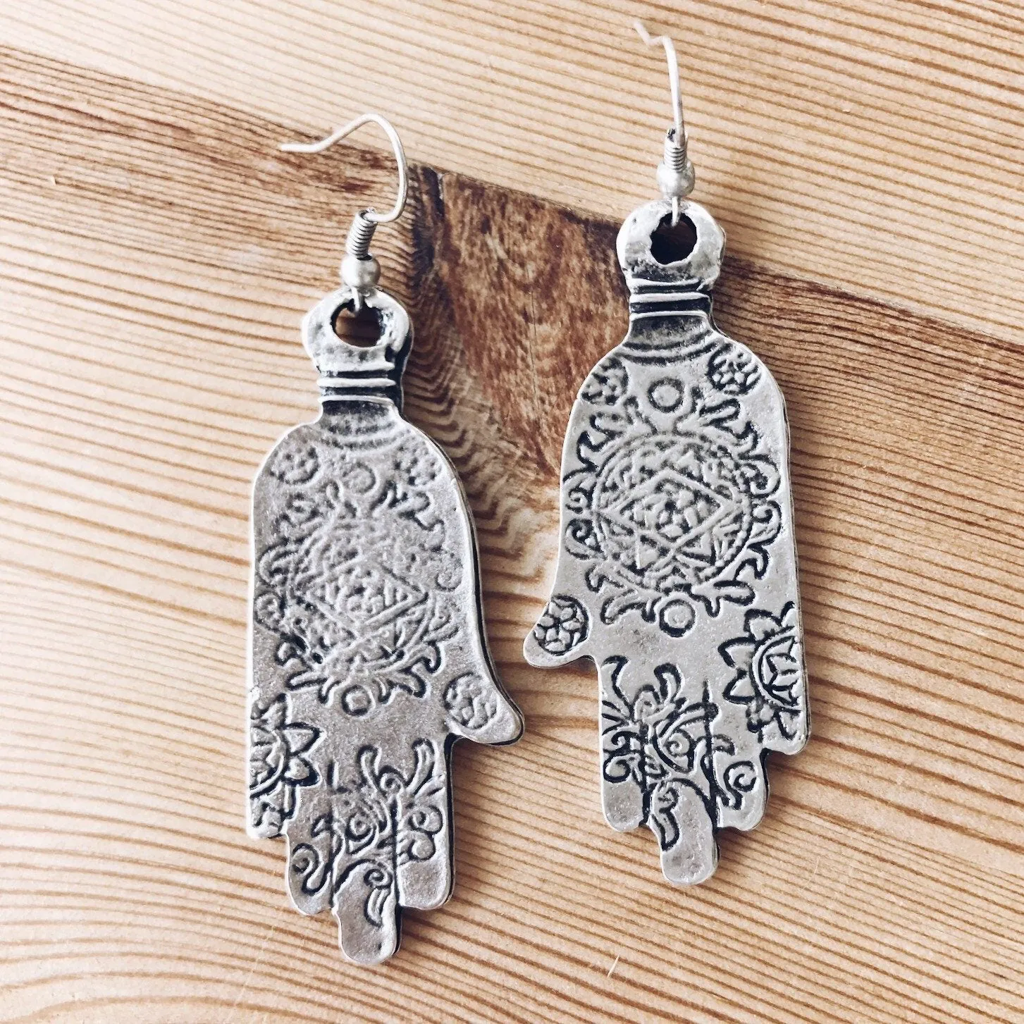 Anatolian Boho Earrings - "Ornate Hamsa"