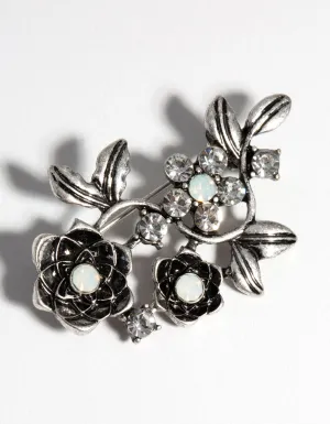 Antique Silver Flower Bloom Broach