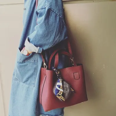 Autumn and Winter Fur Ball Shoulder Bag