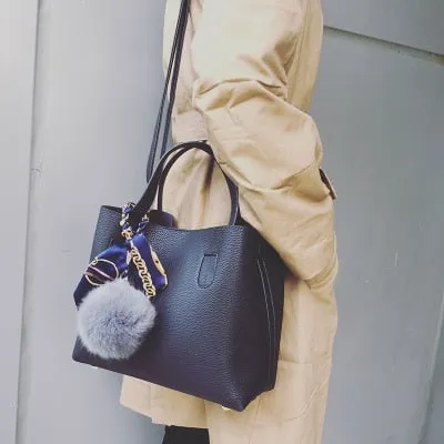 Autumn and Winter Fur Ball Shoulder Bag