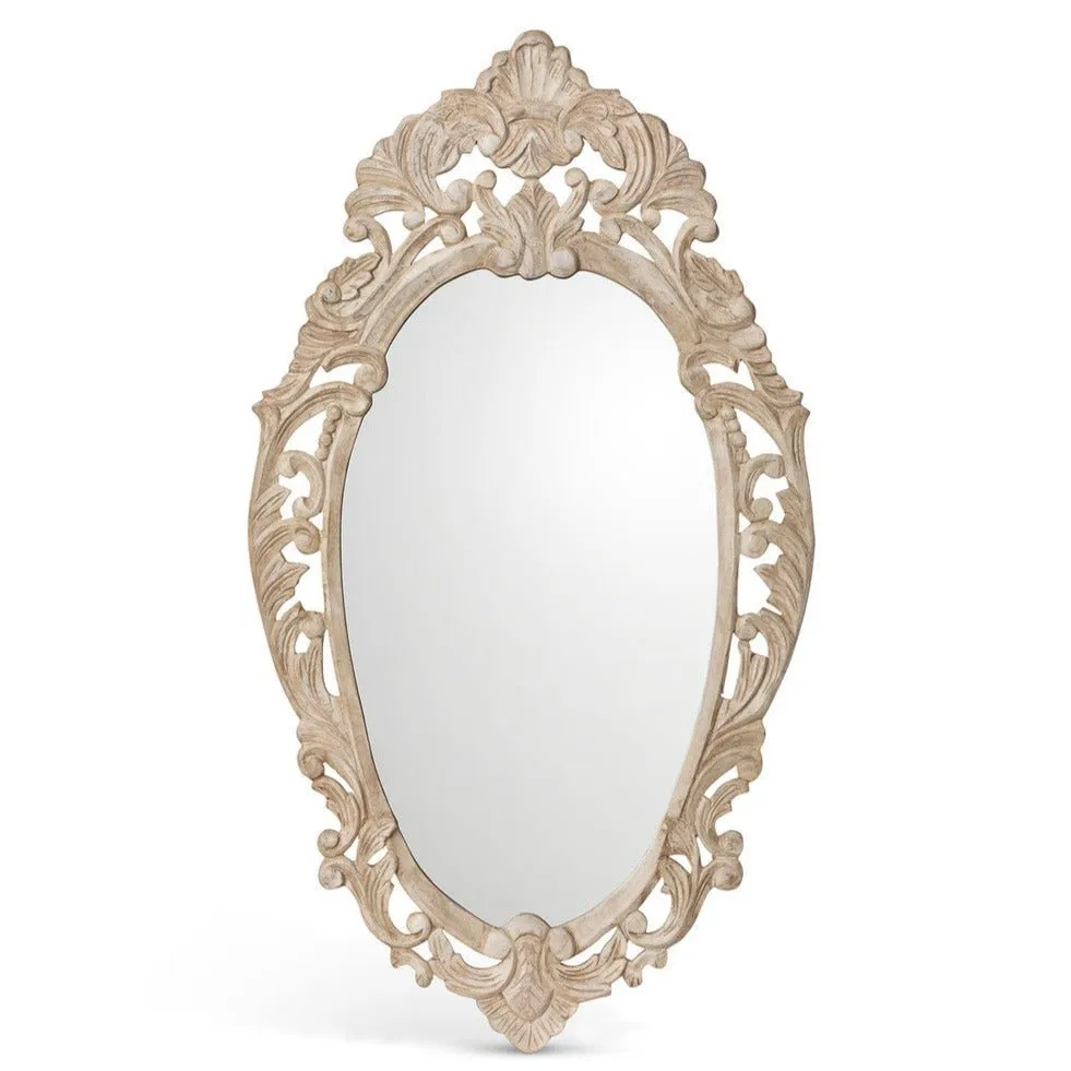 Auvergne Hand Carved Wood Mirror