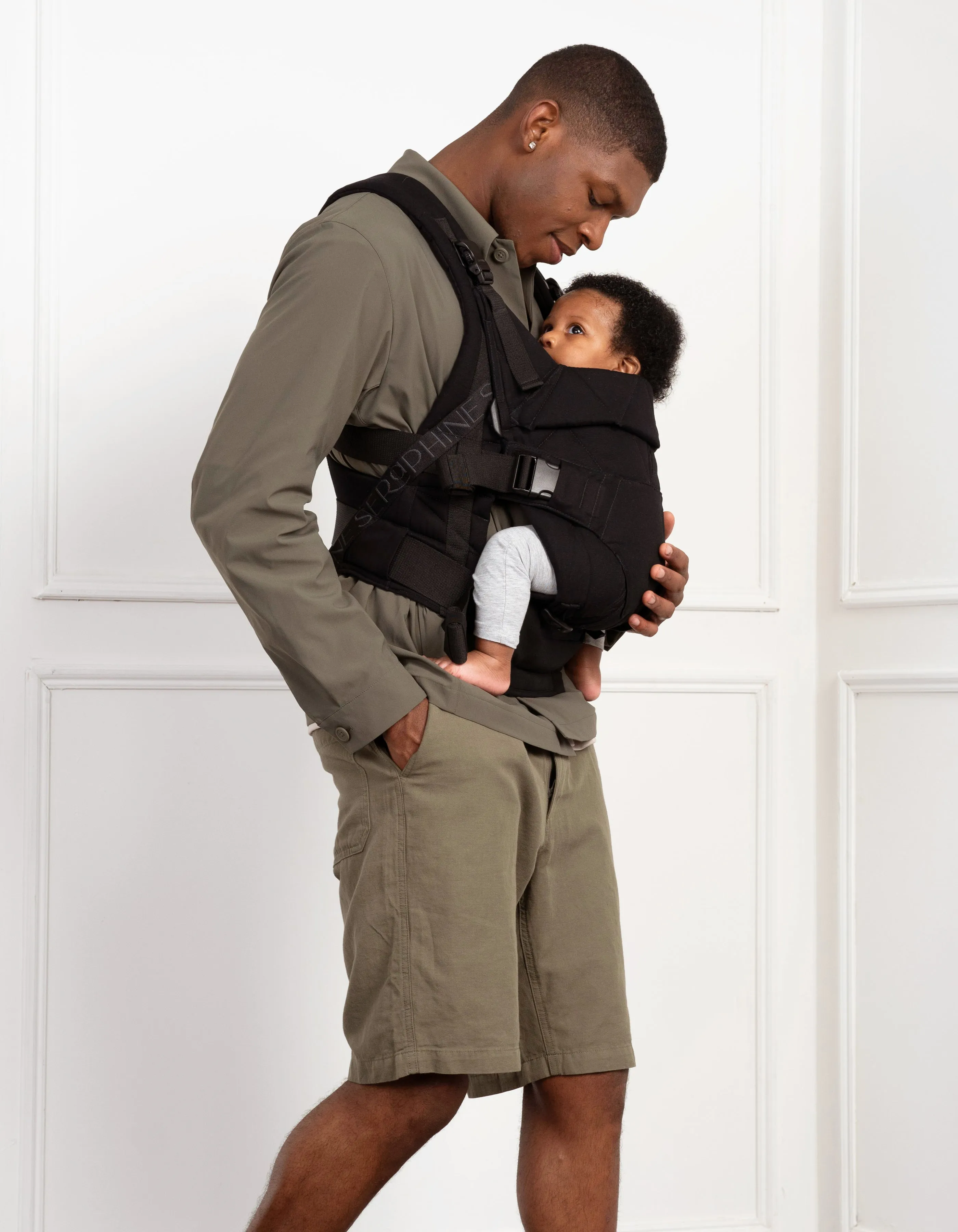 Baby Carrier – Black Cotton Canvas