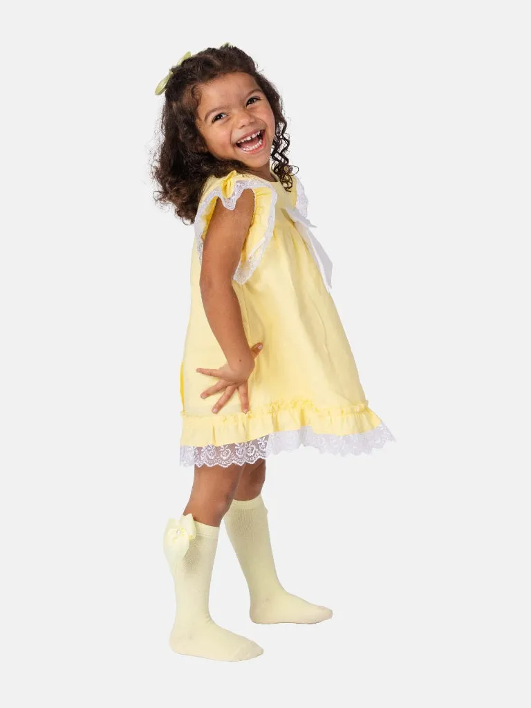 Baby Girl Rina Collection Spanish Dresses Set with Bows-Yellow