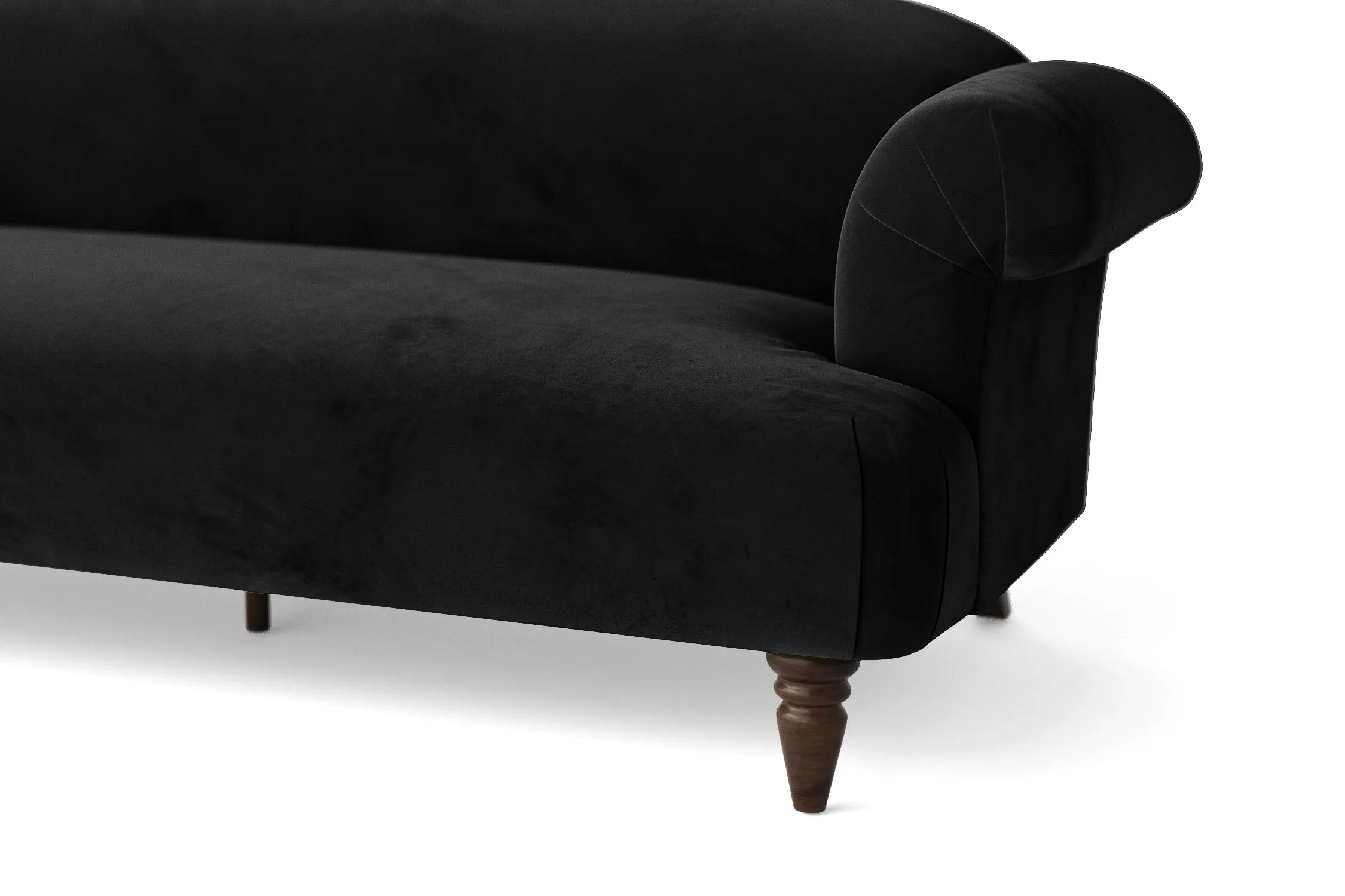Barberton 2 Seater Sofa Black Velvet