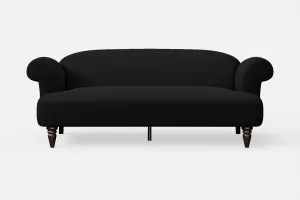 Barberton 3 Seater Sofa Black Linen Fabric