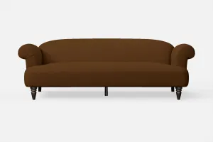 Barberton 4 Seater Sofa Walnut Brown Leather