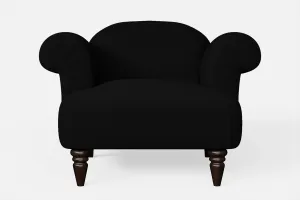 Barberton Armchair Black Linen Fabric