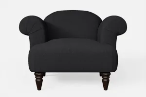 Barberton Armchair Dark Grey Linen Fabric