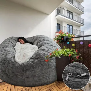 Bean Bag Chair Cover Gray Storage Beanbag Case