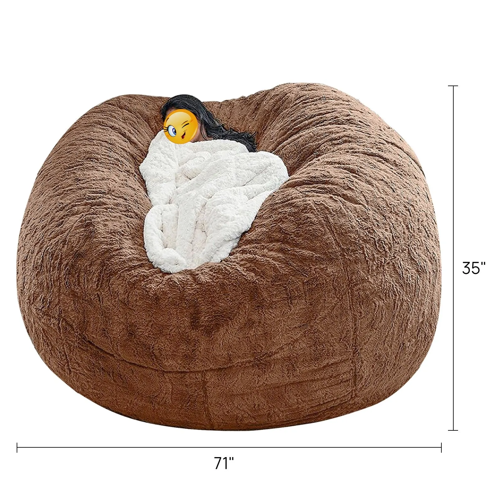 Bean Bag Chair Cover Gray Storage Beanbag Case
