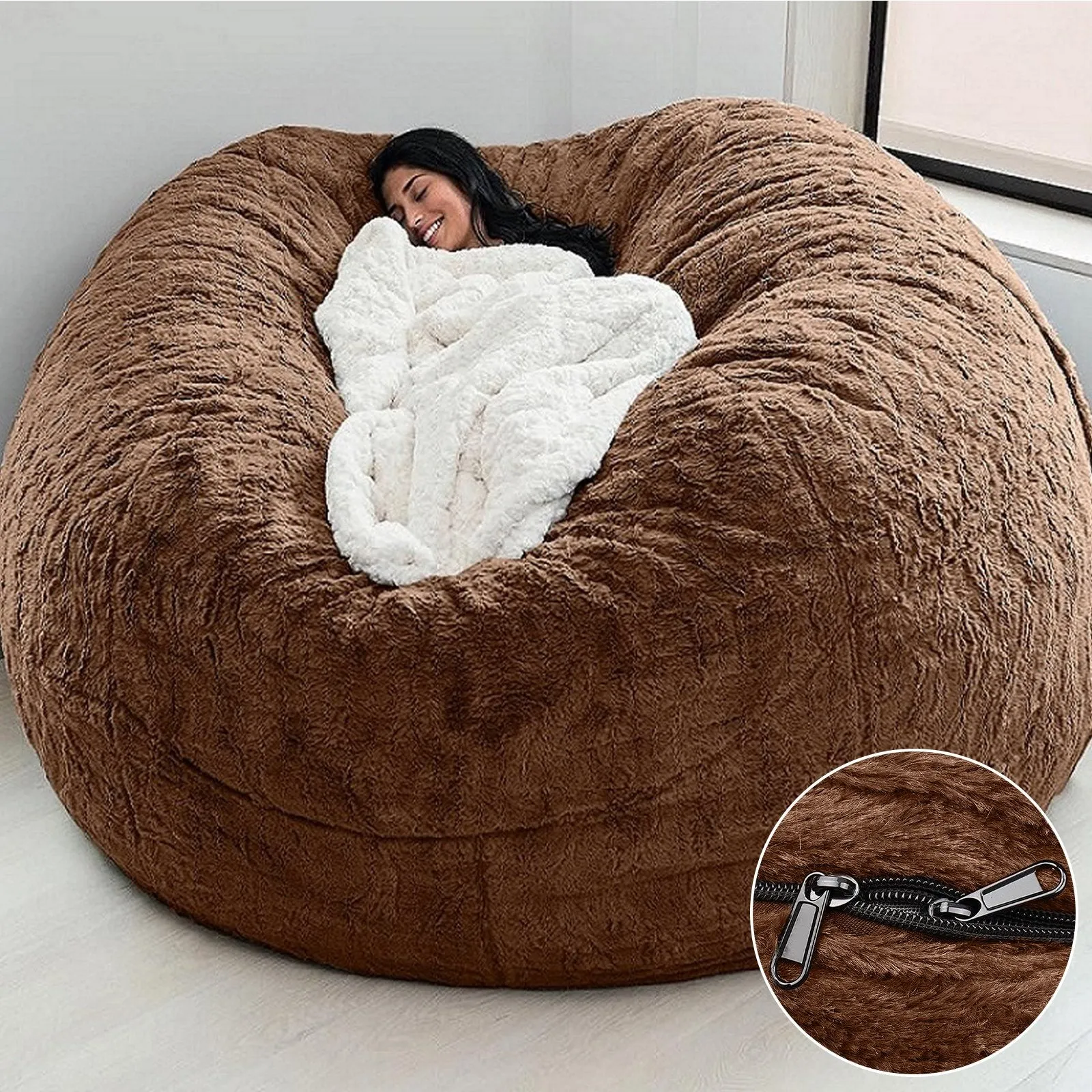 Bean Bag Chair Cover Gray Storage Beanbag Case