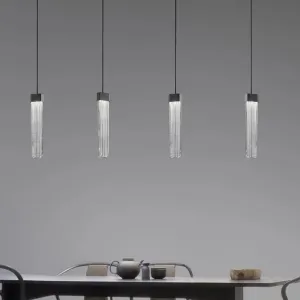 Beautiful Mid Century Single Pendant With Textured Glass