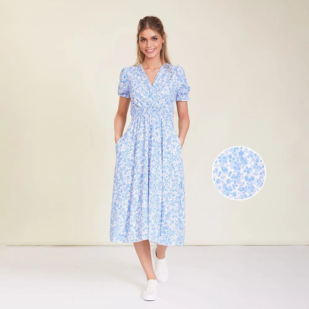 Belle Dress (Blue Floral)