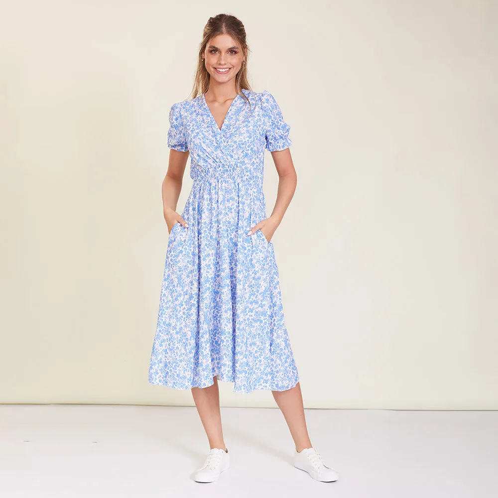 Belle Dress (Blue Floral)