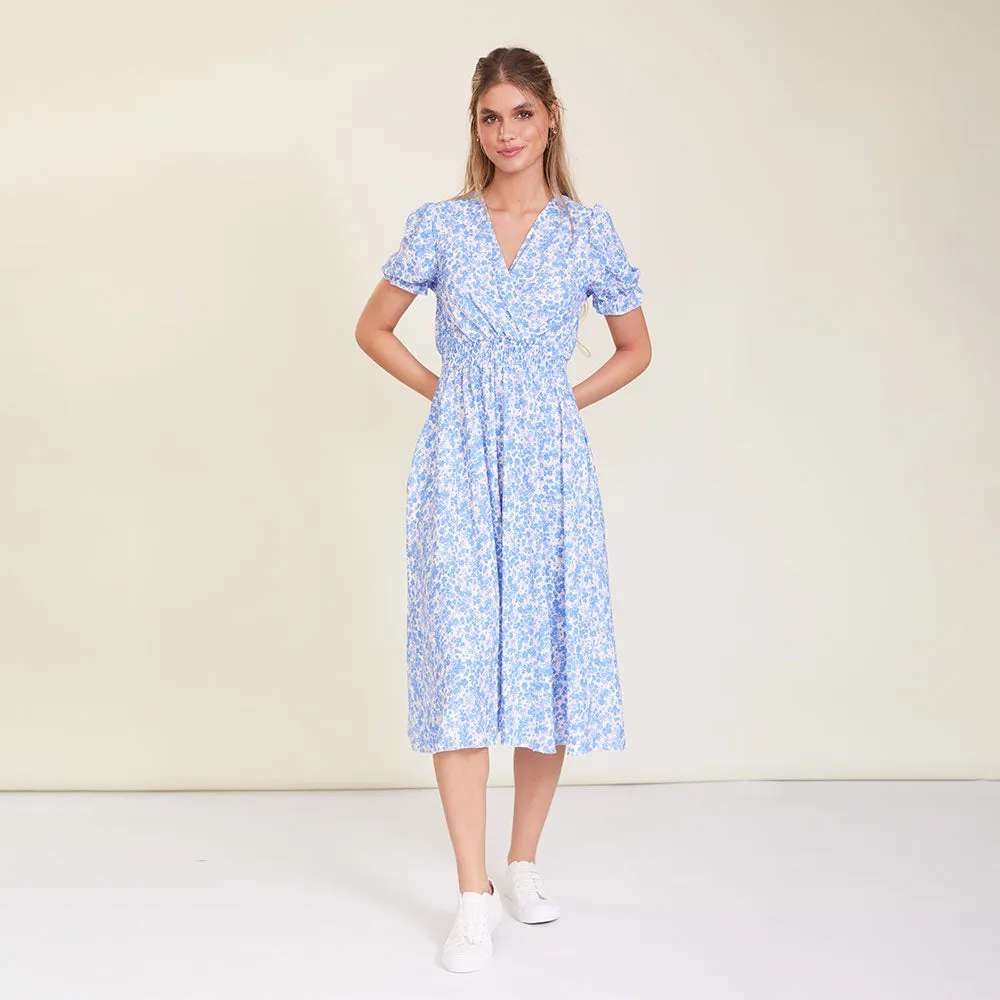 Belle Dress (Blue Floral)