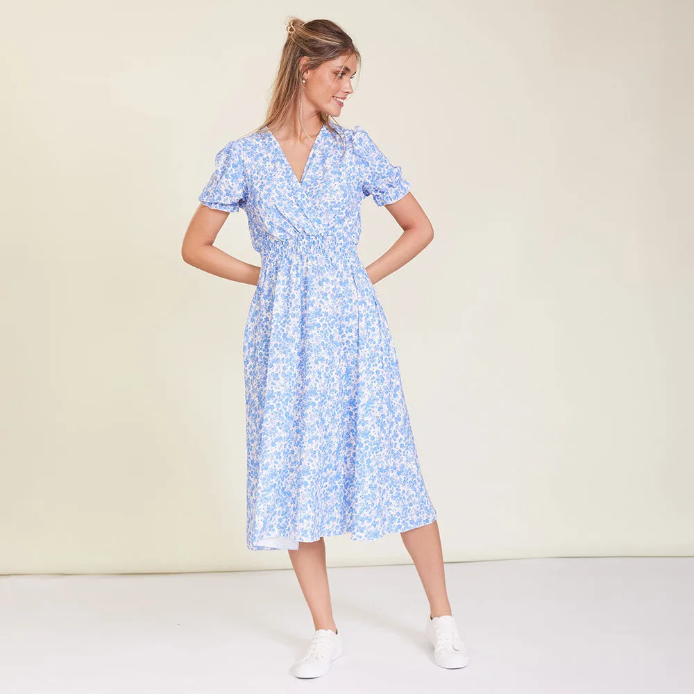 Belle Dress (Blue Floral)