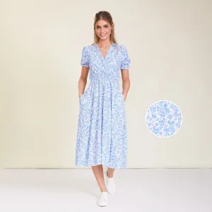 Belle Dress (Blue Floral)