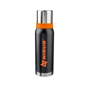 Big Insulated Water Flask with Airtight Lid, Black, 40 oz