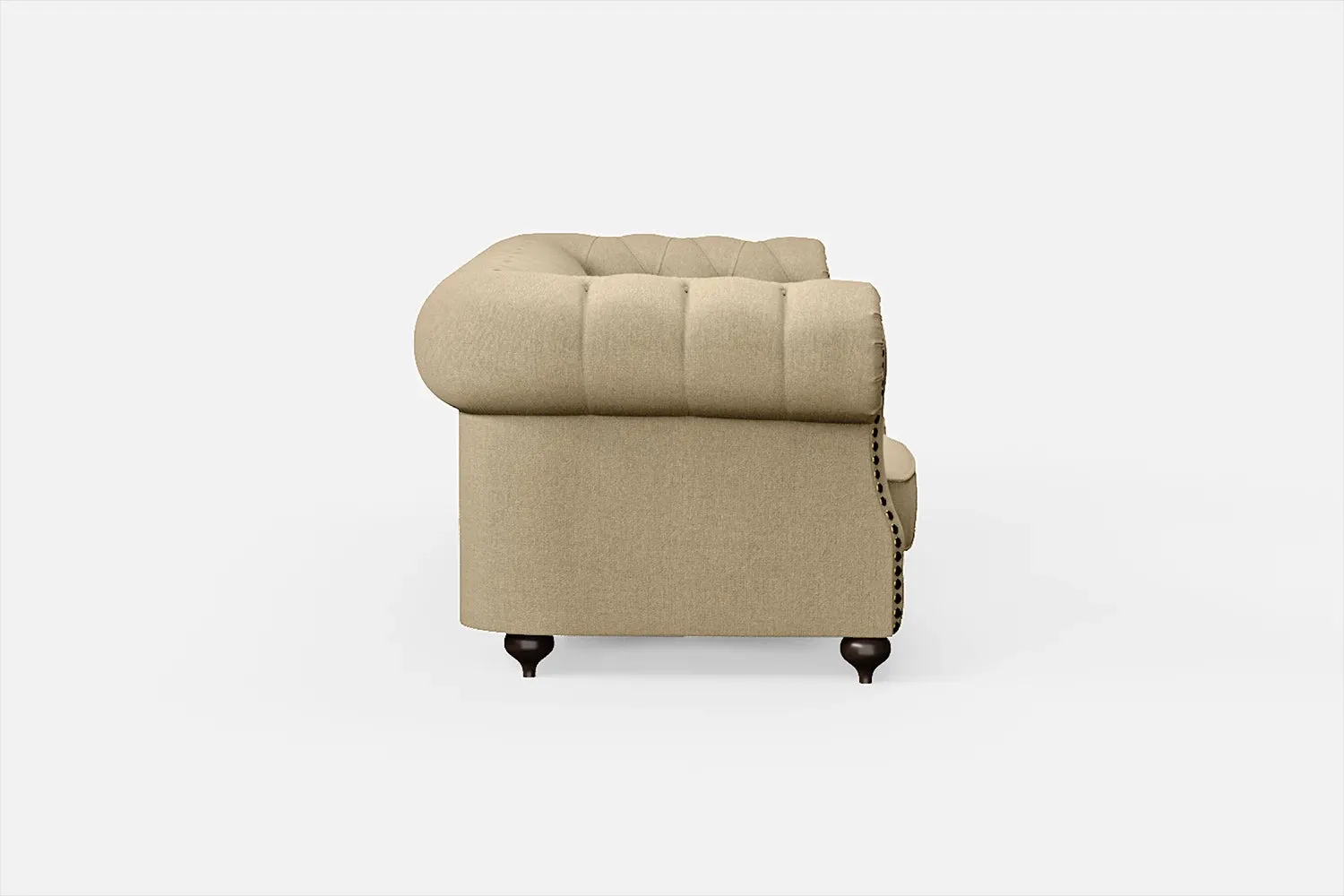 Bitonto 3 Seater Sofa Beige Linen Fabric