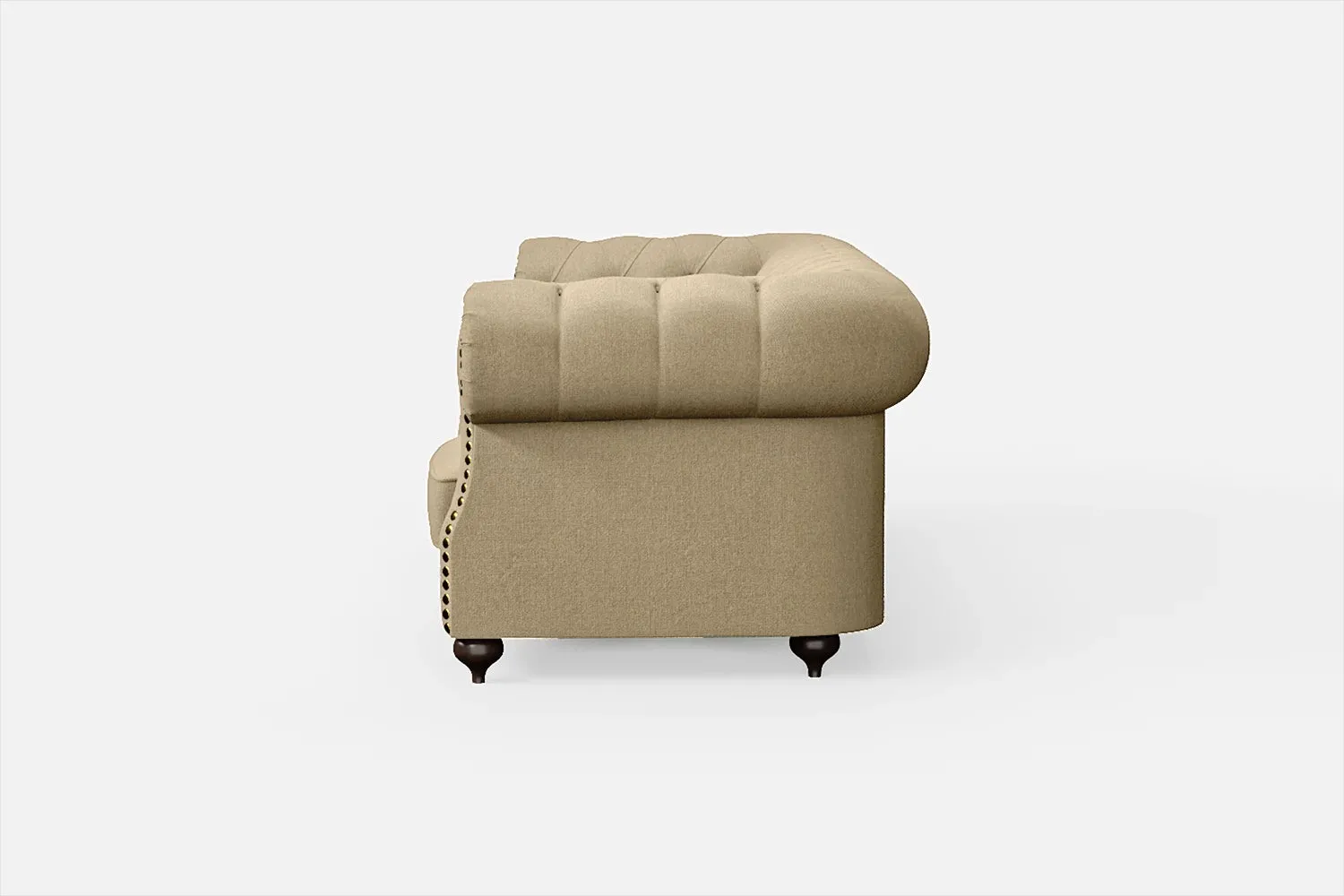 Bitonto 3 Seater Sofa Beige Linen Fabric
