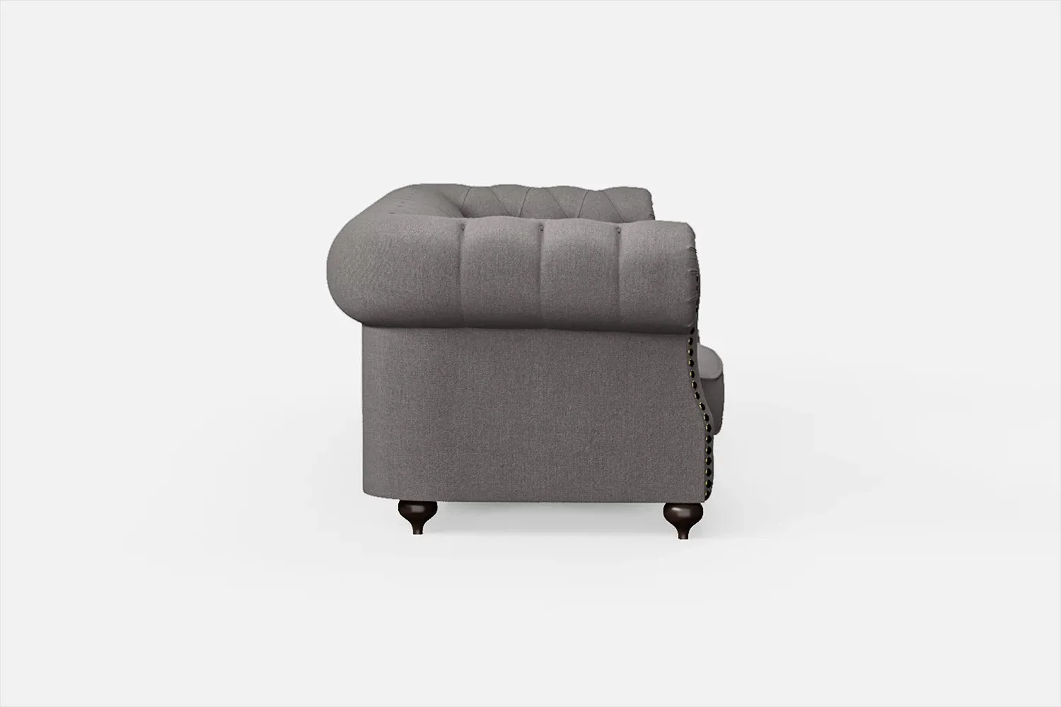 Bitonto 3 Seater Sofa Grey Linen Fabric