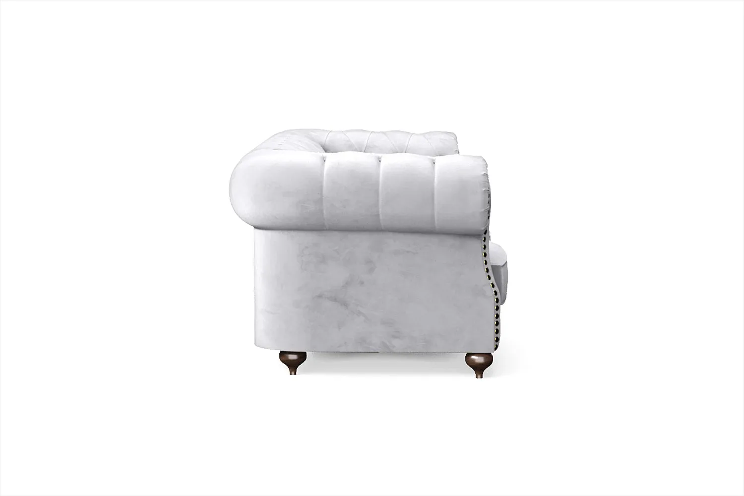 Bitonto 3 Seater Sofa Silver Velvet